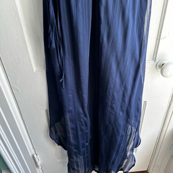 Superfoxx Sheer Stripe Superplice Midi Dress Navy - Picture 5 of 10